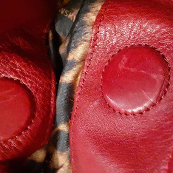 B MAKOWSKY Shoulder Tote Bag Purse Soft Leather XL. RED - Picture 8 of 14